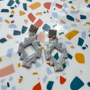 Holographic Silver Earrings